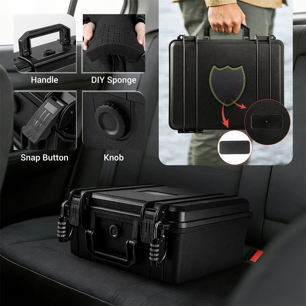 Tactical Pistol Gun Case Handgun Storage Box Pistol Case with 2 Locks Waterproof Shockproof Pistol Gun Carry Box with 2 Locks