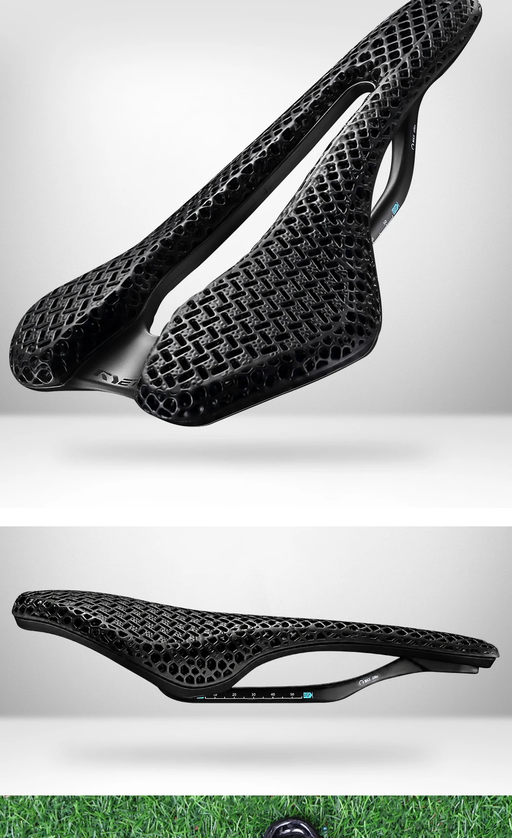 2026 RYET Carbon 3D Printed Bike Saddle, 145mm Light Road MTB Mountain Racing Bicycle Seat Cushion Cycling Seating Accessories