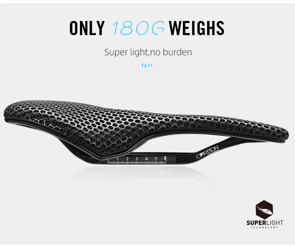 2026 RYET Carbon 3D Printed Bike Saddle, 145mm Light Road MTB Mountain Racing Bicycle Seat Cushion Cycling Seating Accessories