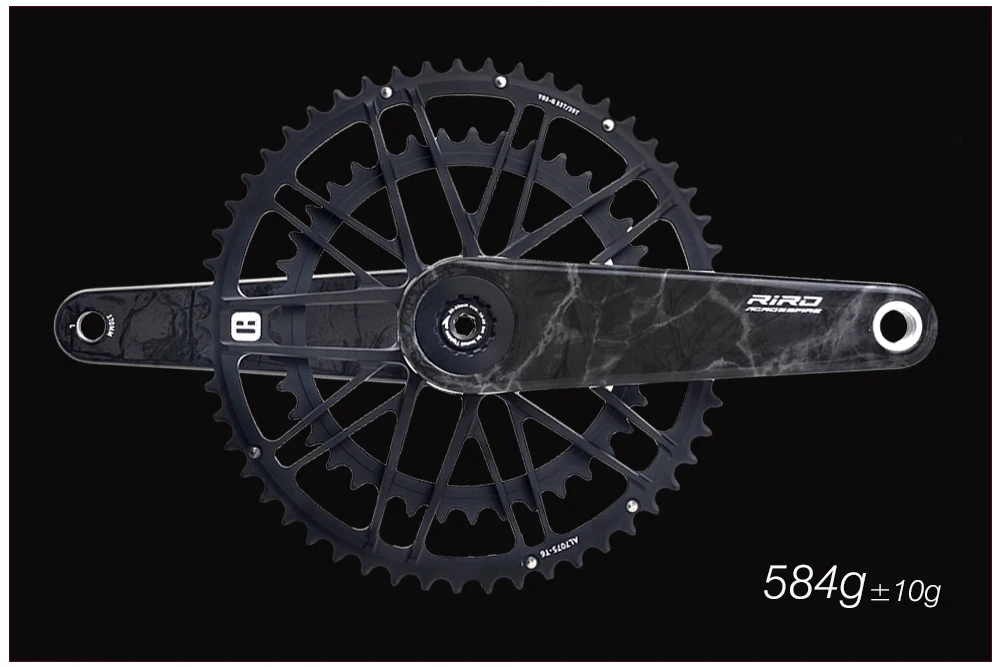 RIRO Carbon Fiber Road Crankset 29MM 50-34/52-36/53-39T Compatible with 11/12 Speed Shimano Direct Mount /110/130BCD Chainrings