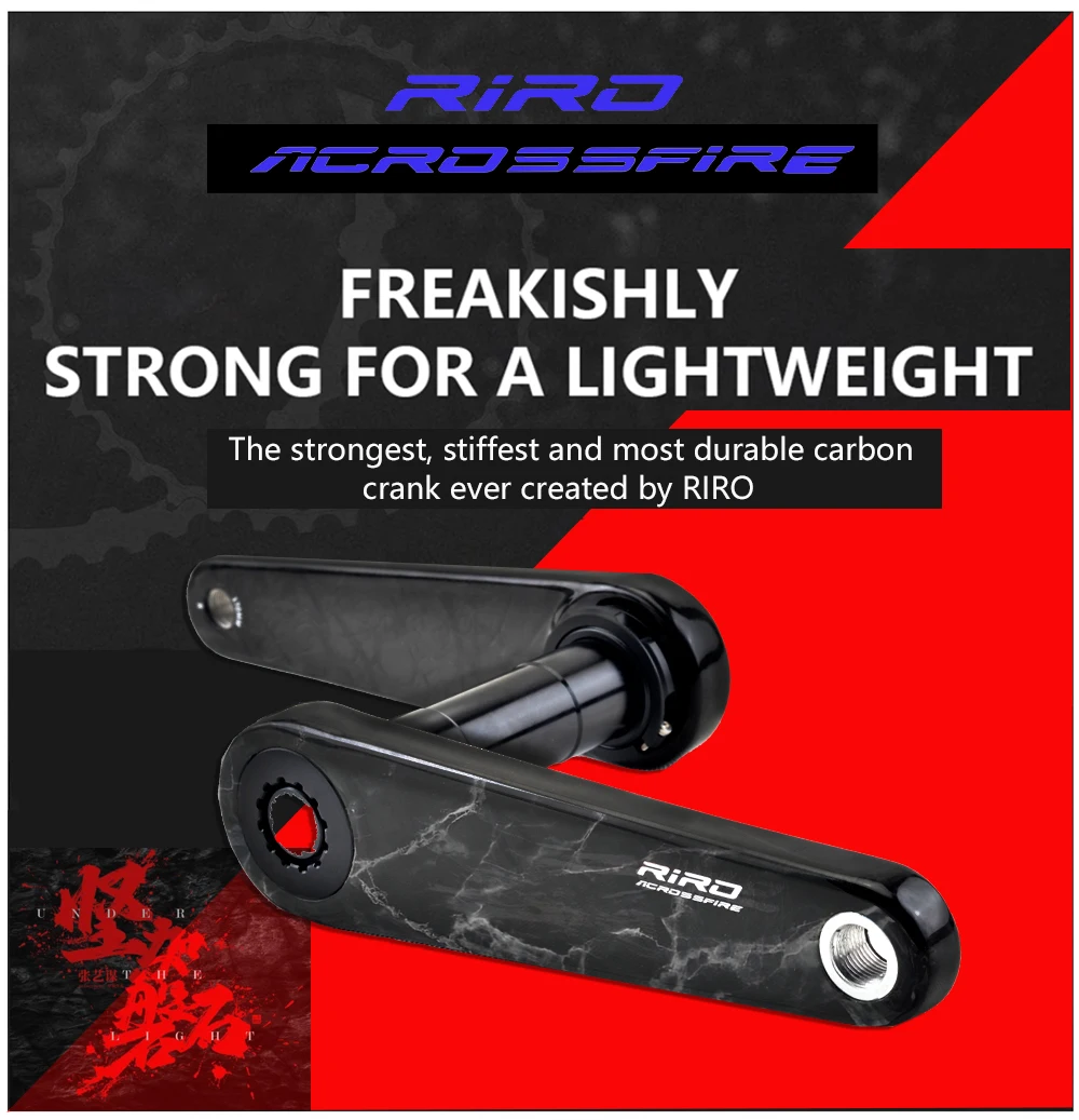 RIRO Carbon Fiber Road Crankset 29MM 50-34/52-36/53-39T Compatible with 11/12 Speed Shimano Direct Mount /110/130BCD Chainrings