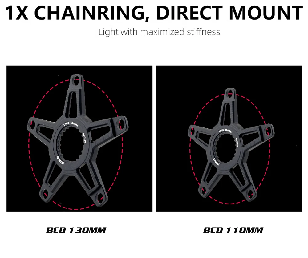 RIRO Carbon Fiber Road Crankset 29MM 50-34/52-36/53-39T Compatible with 11/12 Speed Shimano Direct Mount /110/130BCD Chainrings