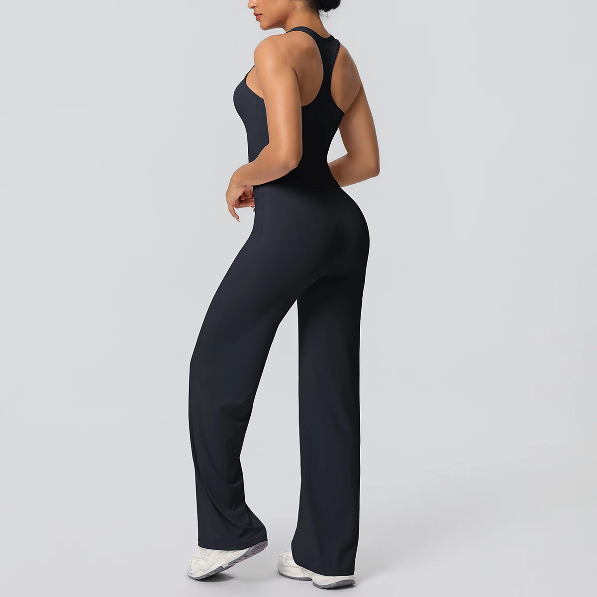 Women's Sports Yoga Set Gym Quick Drying Peach Butt Yoga Pants Solid Color Slim Beautiful Back I-shaped Vest Yoga Set
