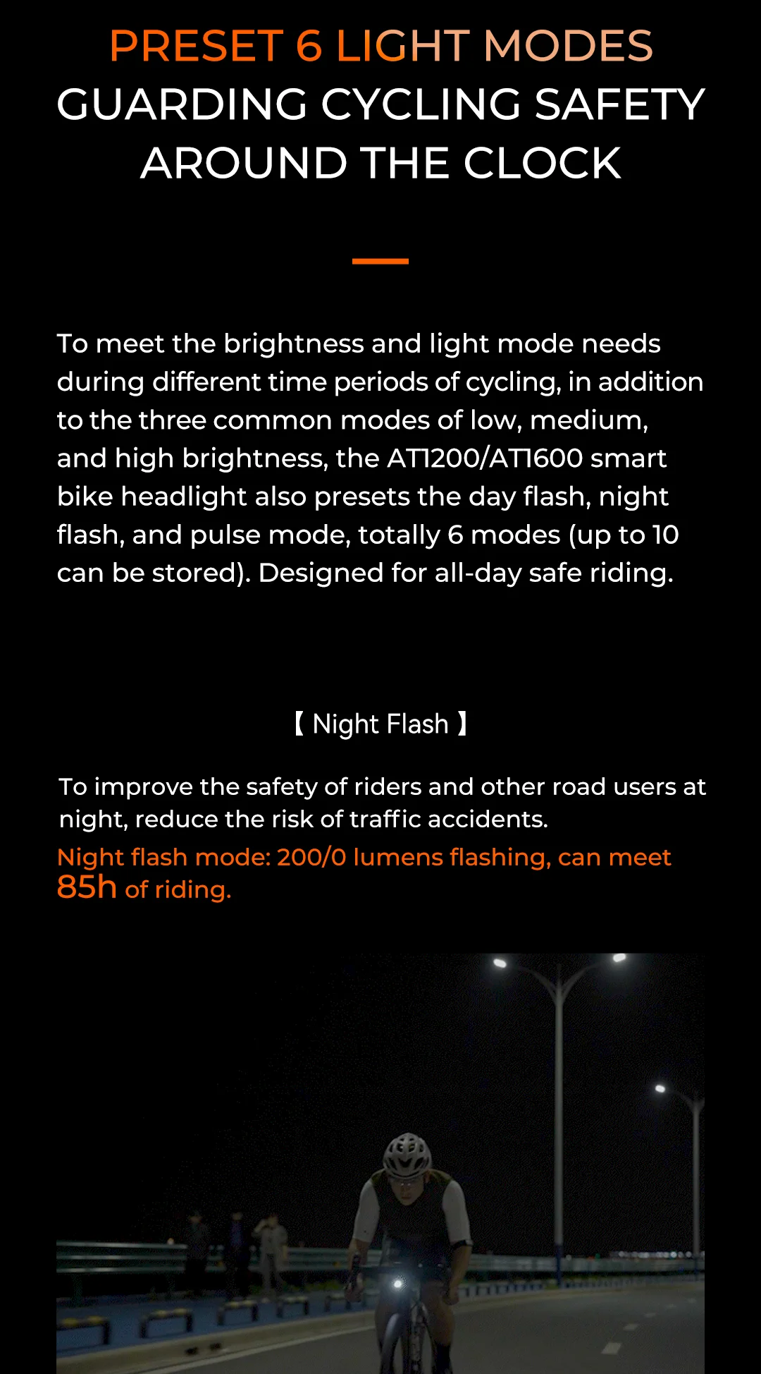 Magene AT1600 Smart Bike Headlights Bright Lumens 85h Battery Rechargeable Bicycle Light Front Compatible with Garmin Edge 530