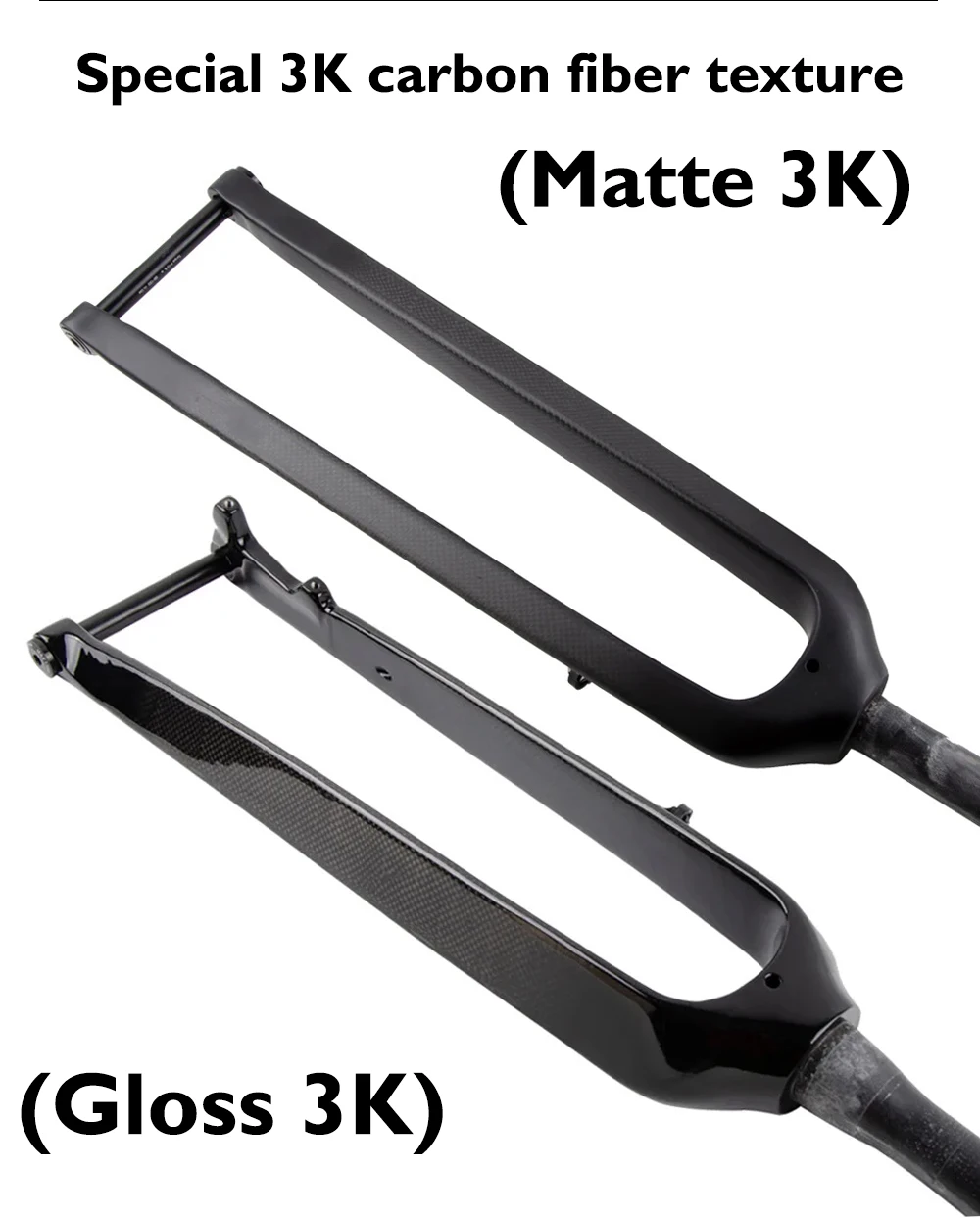ODINZEUS 3K Carbon Fiber Fork, MTB Bike Fork, Thru Axle 15*100mm, Straight/Conical, Matte/Gloss,26"/27.5"/29" inches,disc brake