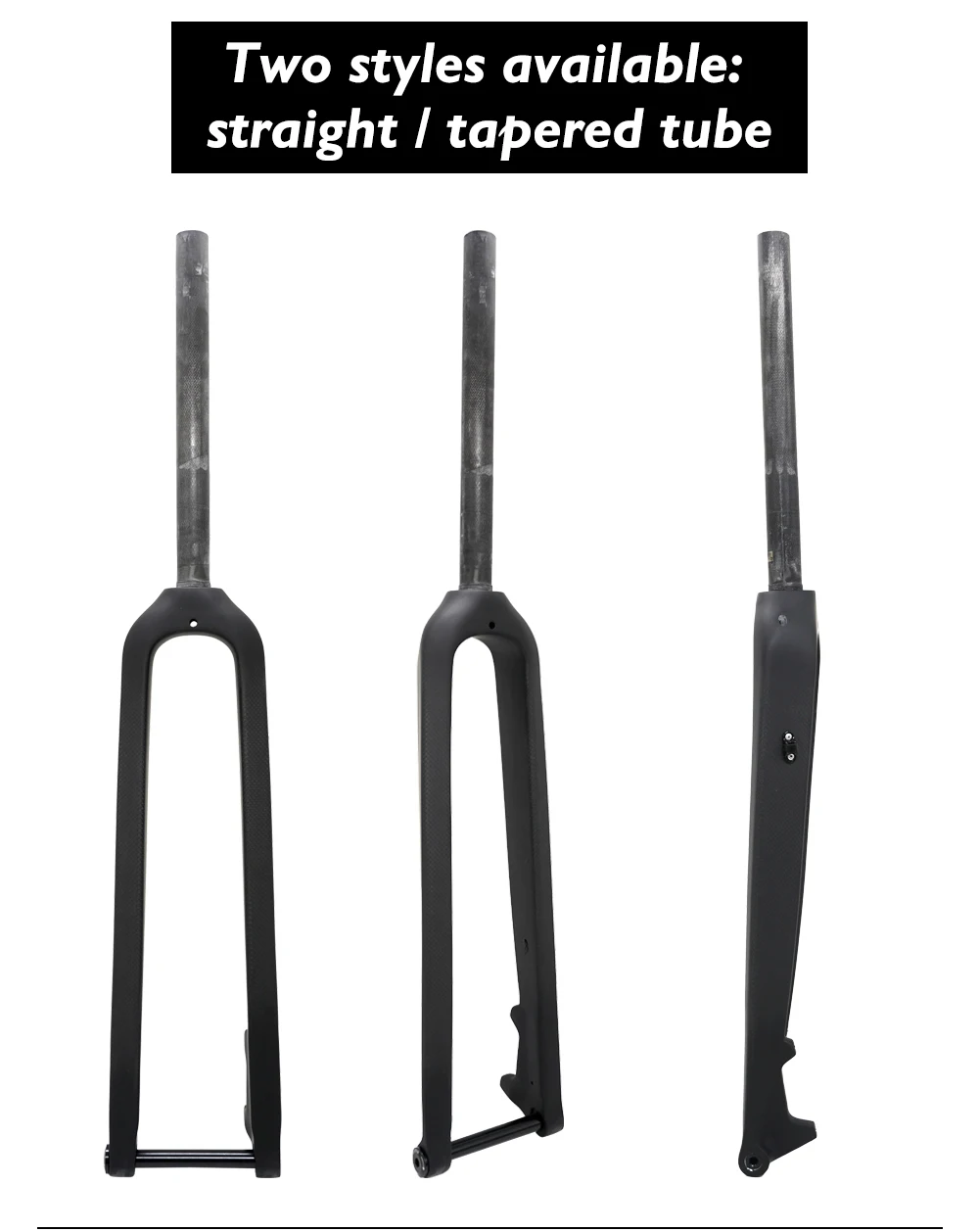 ODINZEUS 3K Carbon Fiber Fork, MTB Bike Fork, Thru Axle 15*100mm, Straight/Conical, Matte/Gloss,26"/27.5"/29" inches,disc brake