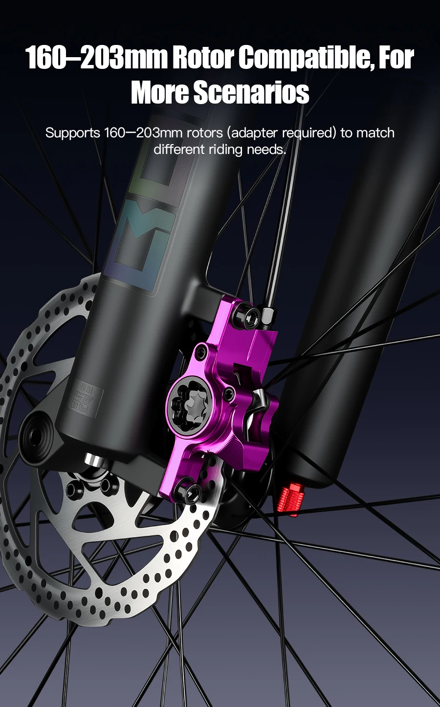 SPEEDONE Bicycle MTB Hydraulic Brake Aluminum Alloy Caliper 2 Piston Brake Brake Set Post Mount Bicycle Mineral Oil Disc Brake