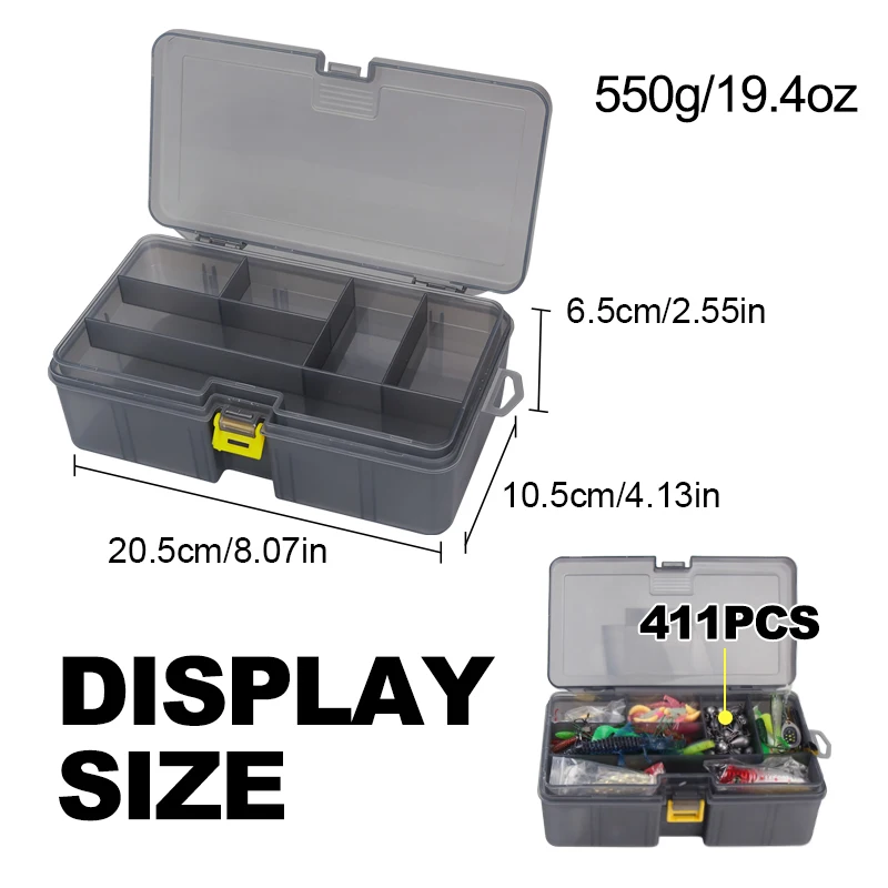 411pcs Fishing Lure Kit For Trout/Pike/Bass Multi-Lure Fishing Set Layered Tackle Pro Gear Tackle Box for Trout/Mackerel/Bass