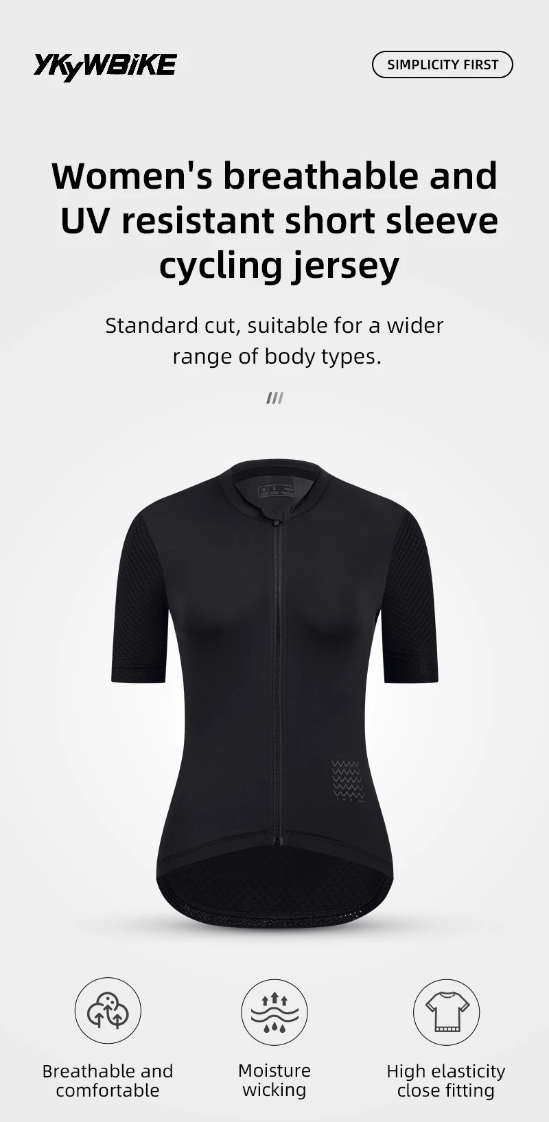 YKYWBIKE Women Cycling Jersey Summer Bicycle Short Sleeve Shirt Lightweight Breathable Female Road Bike Jersey SPF 50+ Clothing