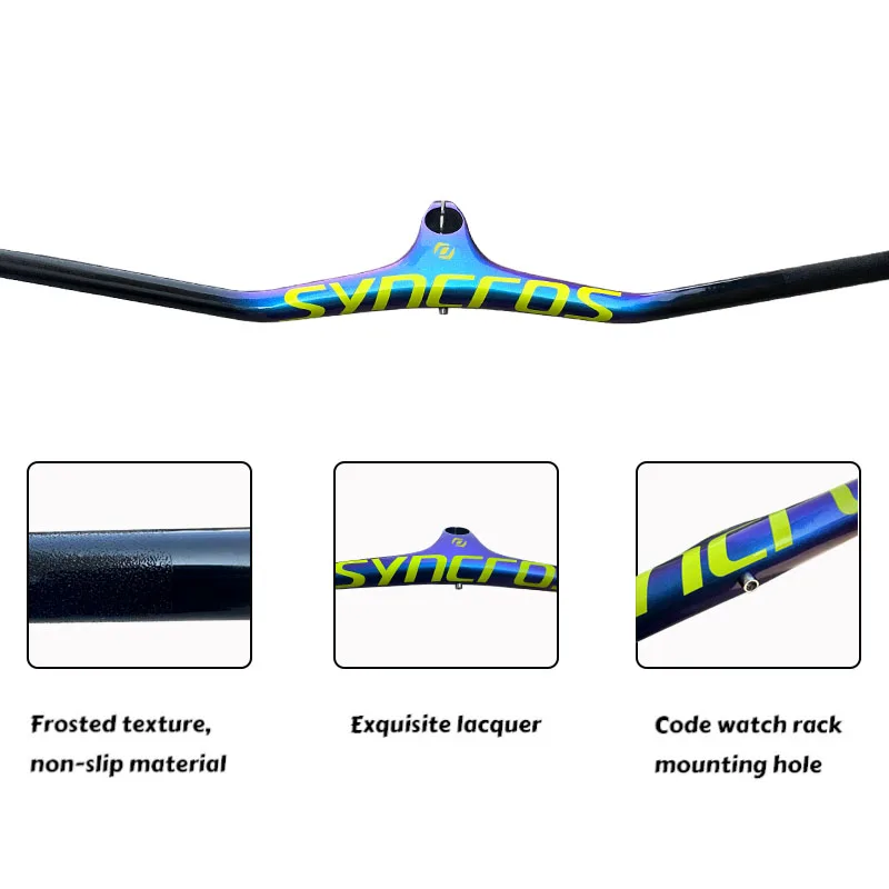 Syncros Carbon Integrated MTB Cockpit Handlebar Bicycle -17° Angle With 60/70/80/90/100mm Stem MTB Bike Frame Bicycle Parts