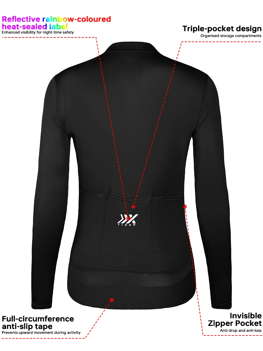 X-TIGER Women's Cycling Jersey Road Bike Jersey UV Protective Long Sleeve MTB Cycling Clothing Breathable