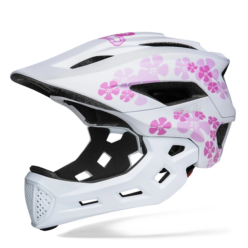 BATFOX Kids Full Face Bicycle Helmet Detachable Chin Children Scooter Skateboard Balance Bike Helmets Cycling Safety Sports Gear