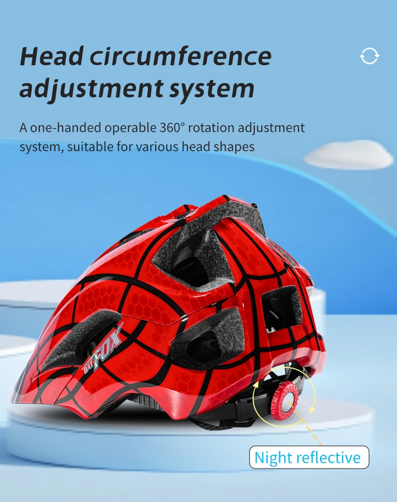 BATFOX Kids Full Face Bicycle Helmet Detachable Chin Children Scooter Skateboard Balance Bike Helmets Cycling Safety Sports Gear