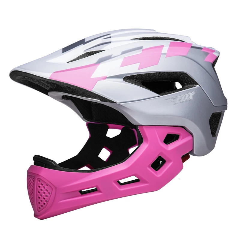 BATFOX Kids Full Face Bicycle Helmet Detachable Chin Children Scooter Skateboard Balance Bike Helmets Cycling Safety Sports Gear