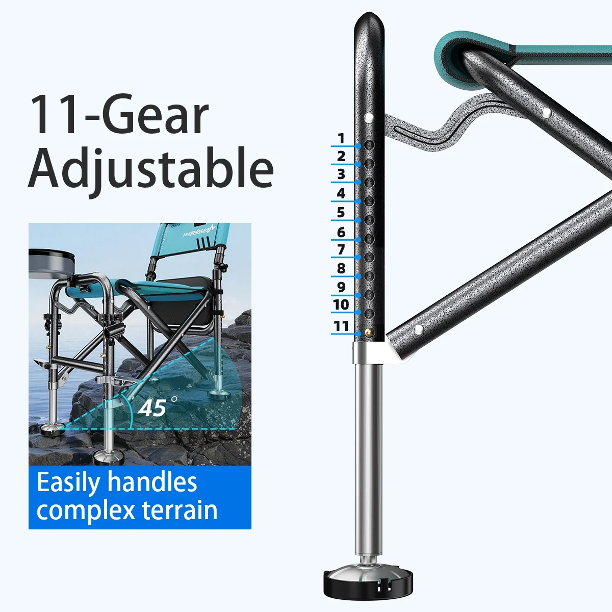 Functional Folding Fishing Chair | Adjustable Backrest with Armrests, Wide Portable Seat for Outdoor Fishing & Camping