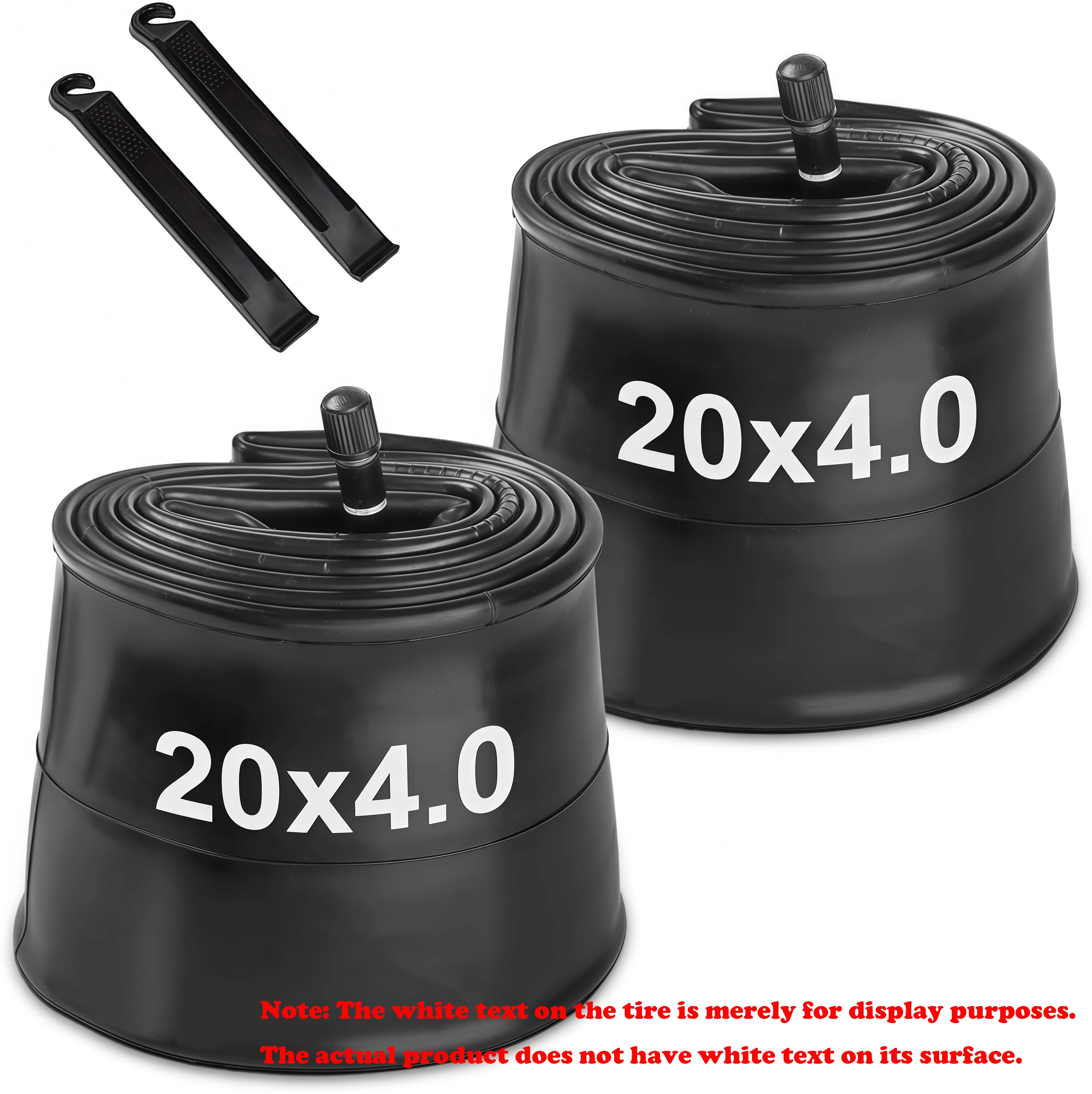 2 Pack Fat Bike Tire Inner Tube 20x4.0 Premium Butyl Rubber Electric Bicycle Tubes for Snowbike AV 32mm Schrader Valve
