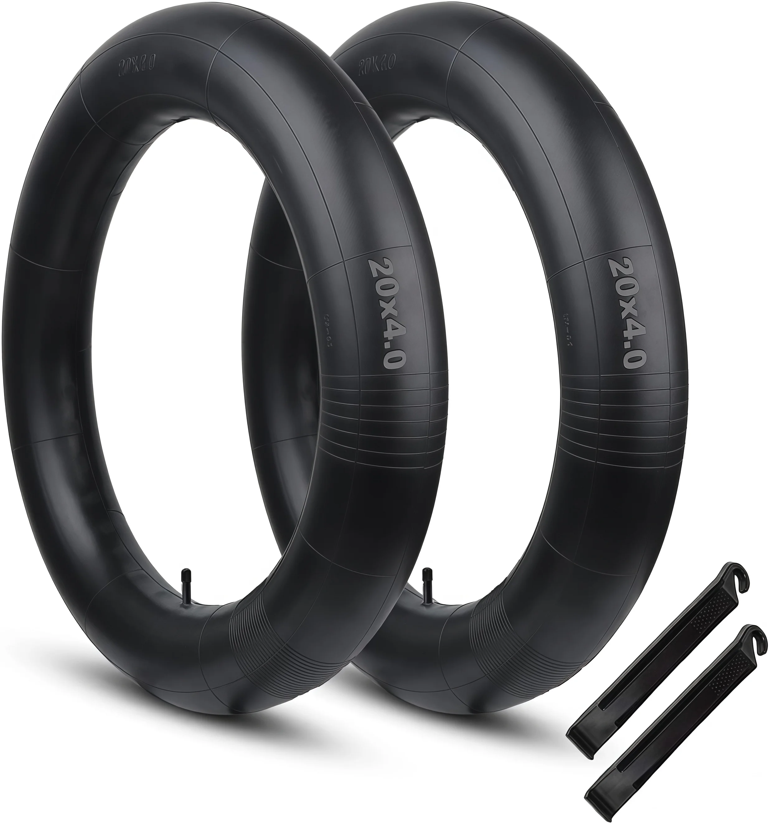 2 Pack Fat Bike Tire Inner Tube 20x4.0 Premium Butyl Rubber Electric Bicycle Tubes for Snowbike AV 32mm Schrader Valve
