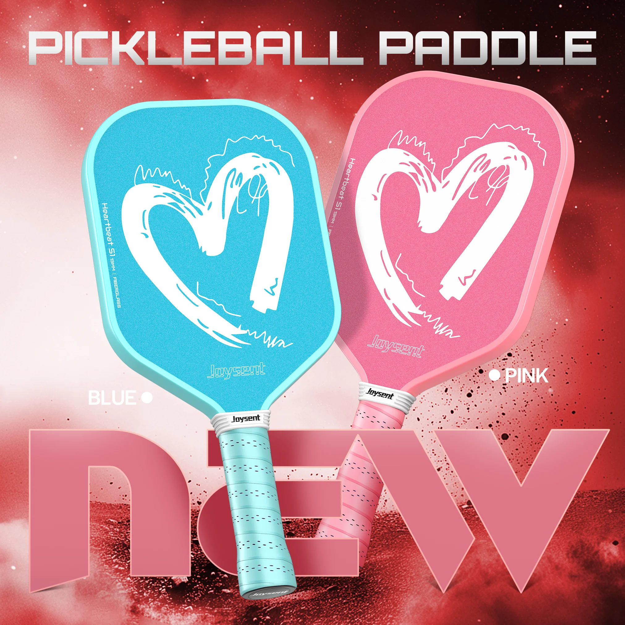 Joysent Pickleball Racket Fiberglass 13mm Honeycomb Core Couples Pickleball Paddles For Beginners Lightweight Power Paddles