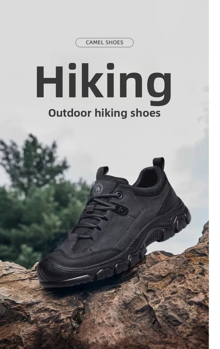 Golden Camel Non-slip Men Hiking Shoes Breathable Outdoor Wear Resistant Splashproof Climbing Men Sneaker Tourism Mountain Shoes