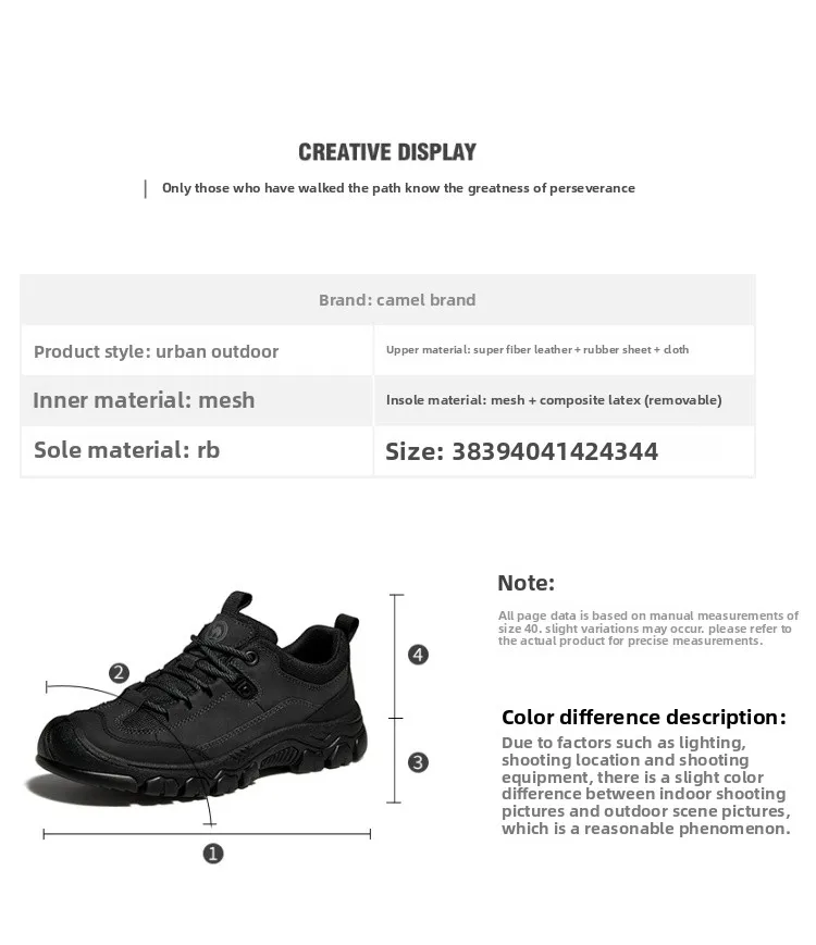 Golden Camel Non-slip Men Hiking Shoes Breathable Outdoor Wear Resistant Splashproof Climbing Men Sneaker Tourism Mountain Shoes
