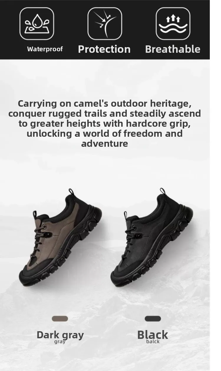 Golden Camel Non-slip Men Hiking Shoes Breathable Outdoor Wear Resistant Splashproof Climbing Men Sneaker Tourism Mountain Shoes
