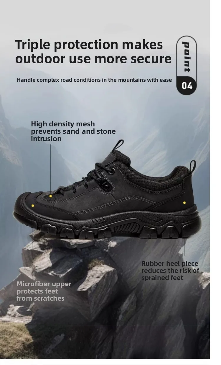 Golden Camel Non-slip Men Hiking Shoes Breathable Outdoor Wear Resistant Splashproof Climbing Men Sneaker Tourism Mountain Shoes