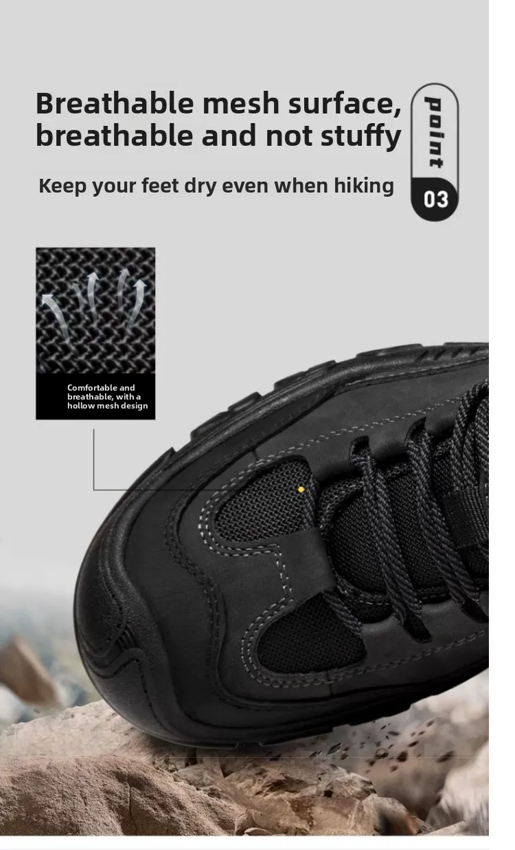 Golden Camel Non-slip Men Hiking Shoes Breathable Outdoor Wear Resistant Splashproof Climbing Men Sneaker Tourism Mountain Shoes