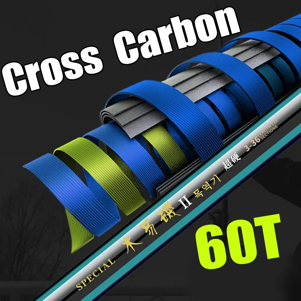 2.7m-7.2m Fishing Rods High 60T Carbon Ultralight Telescopic Surfcasting Spinning Rock Fishing Rod Coast Sea Fishing Freshwater
