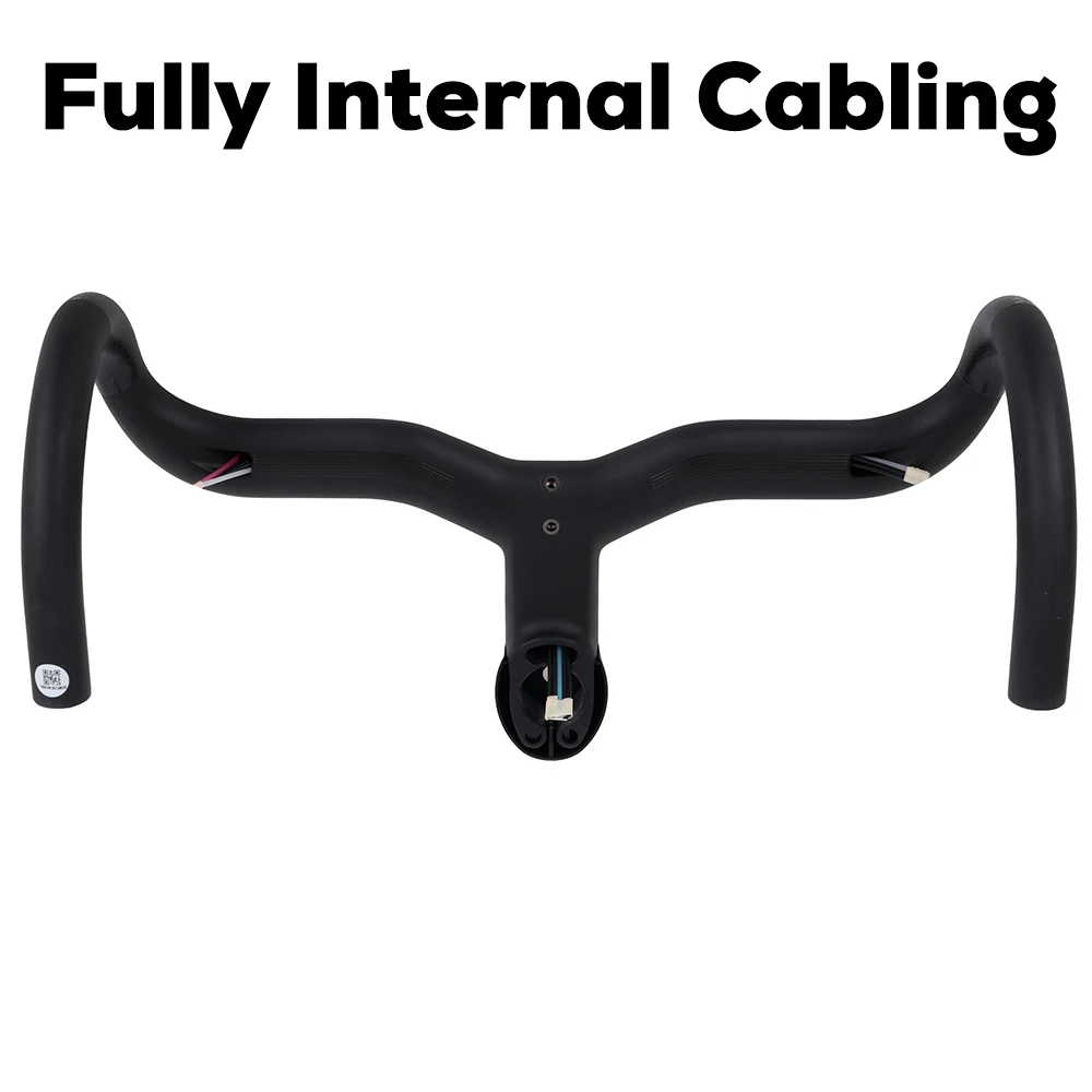 RACE Creston IC SL Full Carbon Handlebar Internal Routing Road Bicycle Handlebar, -6°, Matte Black Integrated Cockpit With Mount