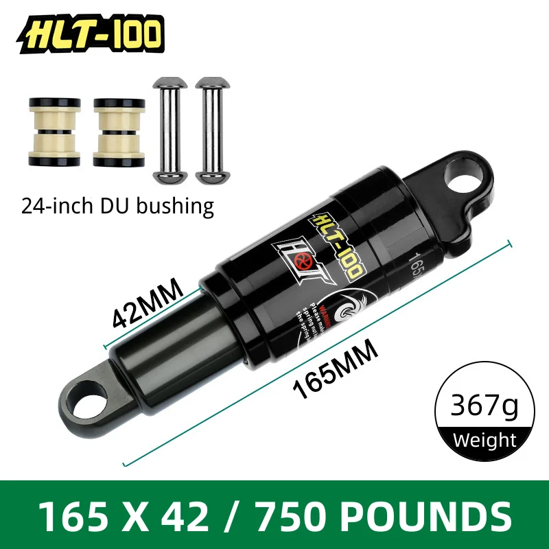 Mountain Bike MTB Rear Shocks 125/150/165/185mm 850/1000 Lbs Rear Shocks Aluminum Alloy Spring Shock for E-bike Snowmobile
