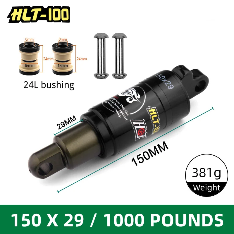 Mountain Bike MTB Rear Shocks 125/150/165/185mm 850/1000 Lbs Rear Shocks Aluminum Alloy Spring Shock for E-bike Snowmobile