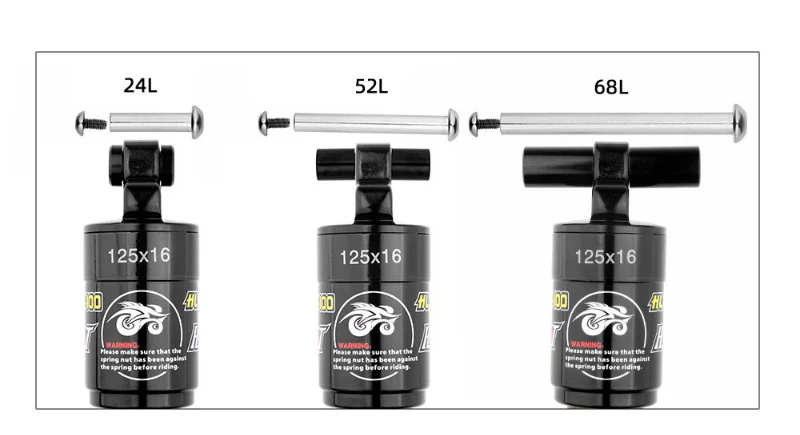 Mountain Bike MTB Rear Shocks 125/150/165/185mm 850/1000 Lbs Rear Shocks Aluminum Alloy Spring Shock for E-bike Snowmobile