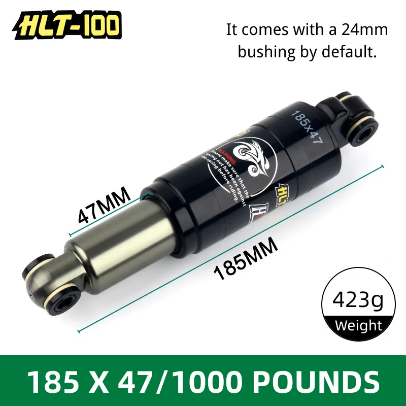 Mountain Bike MTB Rear Shocks 125/150/165/185mm 850/1000 Lbs Rear Shocks Aluminum Alloy Spring Shock for E-bike Snowmobile