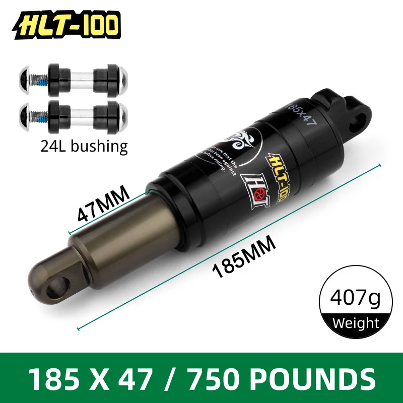 Mountain Bike MTB Rear Shocks 125/150/165/185mm 850/1000 Lbs Rear Shocks Aluminum Alloy Spring Shock for E-bike Snowmobile