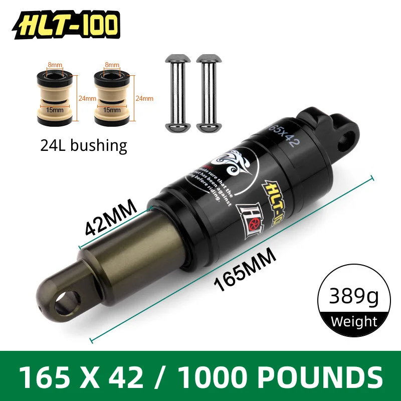 Mountain Bike MTB Rear Shocks 125/150/165/185mm 850/1000 Lbs Rear Shocks Aluminum Alloy Spring Shock for E-bike Snowmobile