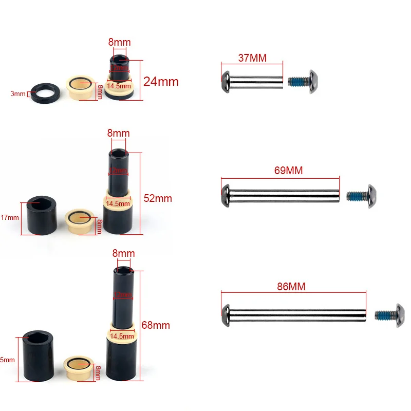 Mountain Bike MTB Rear Shocks 125/150/165/185mm 850/1000 Lbs Rear Shocks Aluminum Alloy Spring Shock for E-bike Snowmobile