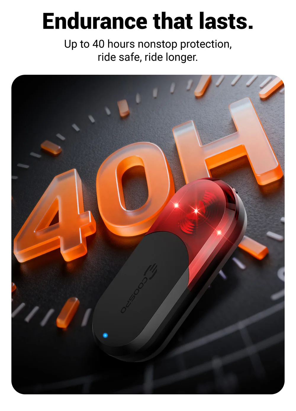 New COOSPO Radar Tail Light TR70 Smart Radar Tail Light with Brake Sensing High-Visibility Warning Light for Night Riding