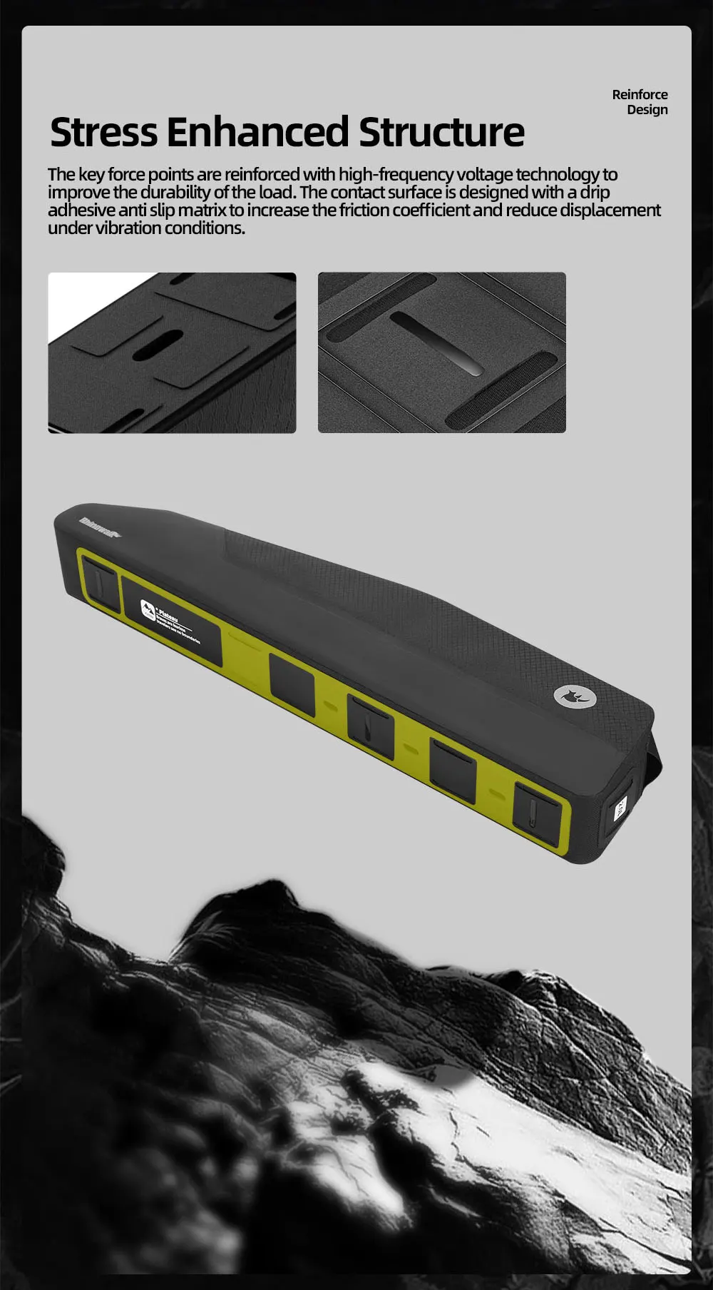 Rhinowalk Bike Top Tube Bag Waterproof 2L Bicycle Front Tube Bag Cycling Frame Storage Pack For MTB Road Gravel Bike Backpacking