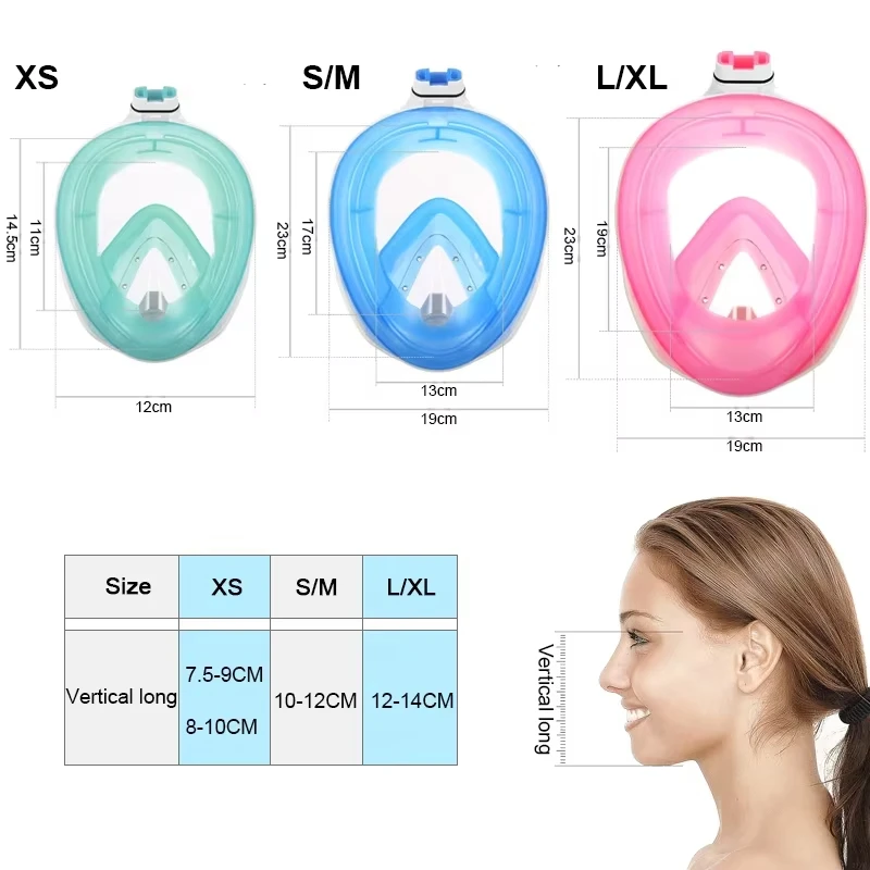 XIAOTREE Two-piece snorkeling gear: a snorkeling mask and fins,Adjustable fins,Breathing mask,Safe waterproof swimming equipment