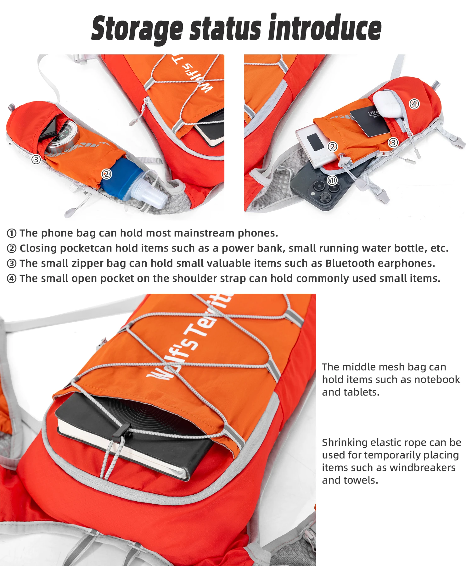 Outdoor Sports Backpack Hiking Pack Mini UltraLight Breathable Jogging Mountaineering Cycling Off-road Trail Running Bag Daypack