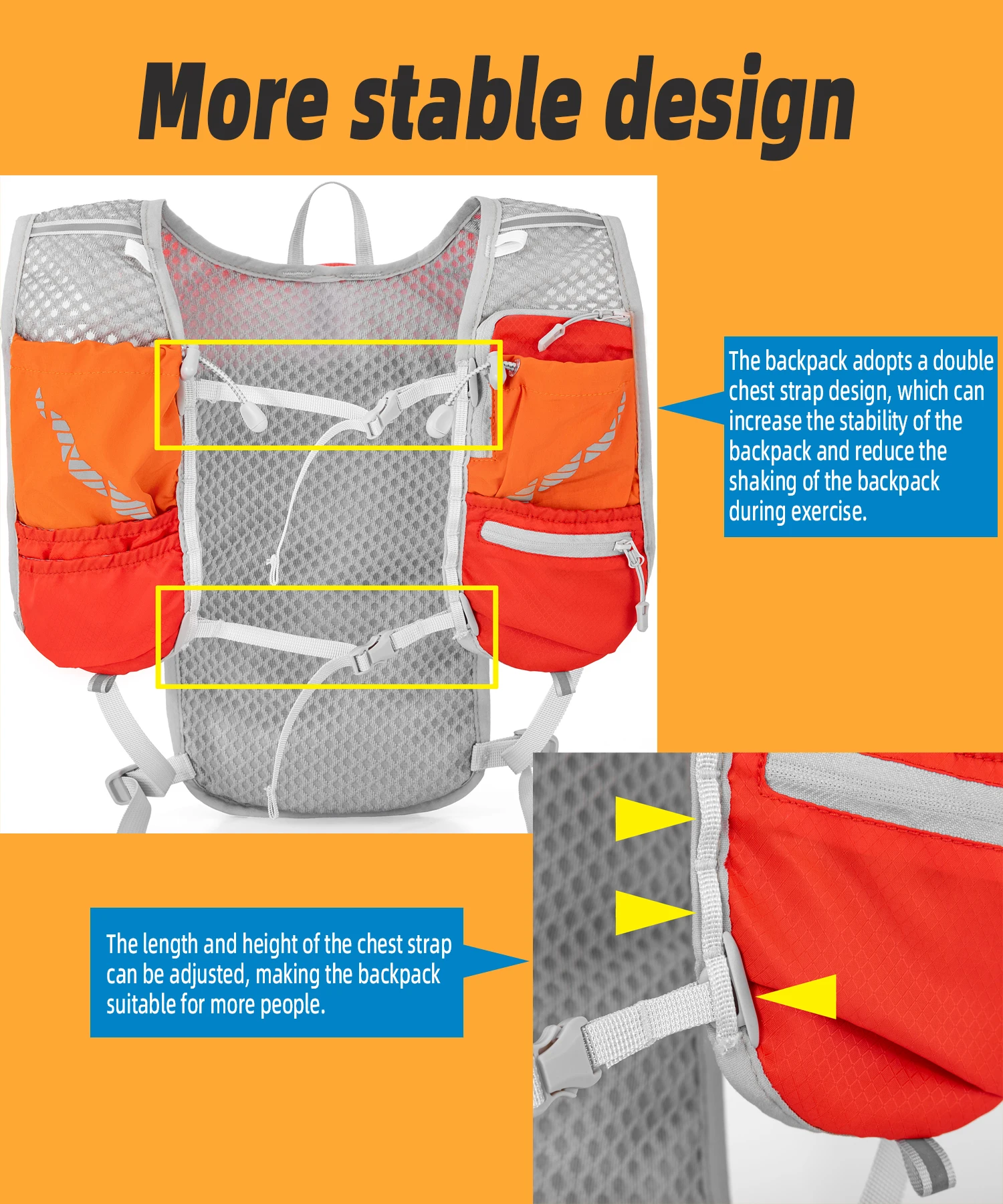 Outdoor Sports Backpack Hiking Pack Mini UltraLight Breathable Jogging Mountaineering Cycling Off-road Trail Running Bag Daypack