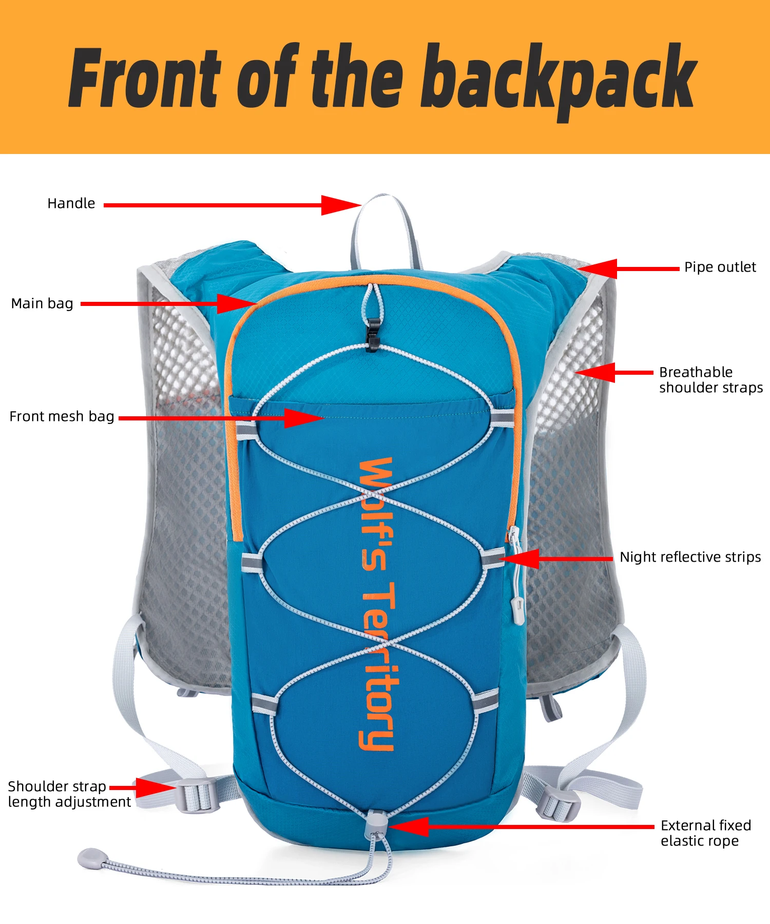 Outdoor Sports Backpack Hiking Pack Mini UltraLight Breathable Jogging Mountaineering Cycling Off-road Trail Running Bag Daypack