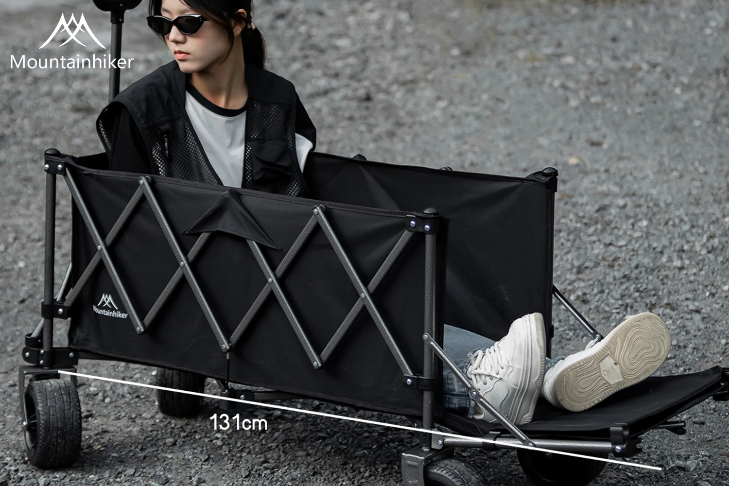 MOUNTAINHIKER 240L Large Capacity Outdoor Handcart,Available in Two Colors,900D Oxford Fabric for Durability,Camping Handcar