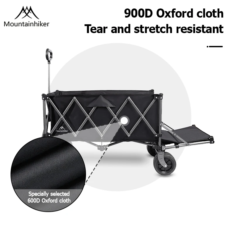 MOUNTAINHIKER 240L Large Capacity Outdoor Handcart,Available in Two Colors,900D Oxford Fabric for Durability,Camping Handcar