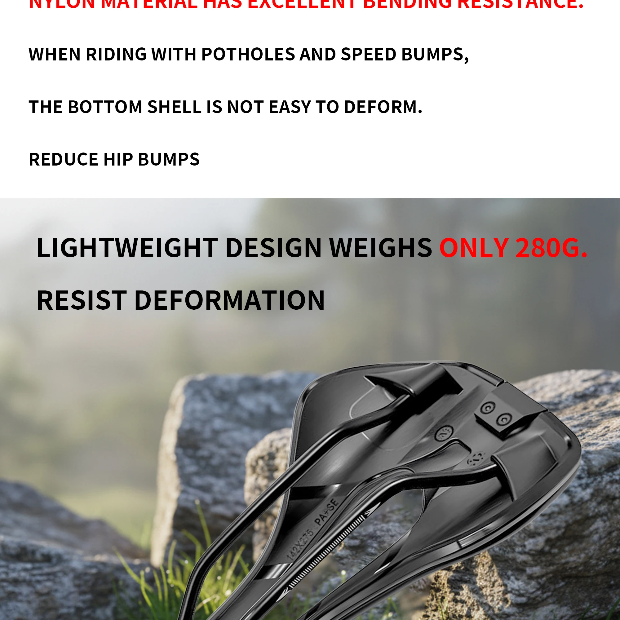 Plselis Lightweight Road Bicycle Saddle Cushion Hollow Breathable Design 280g Racing Bike Accessory