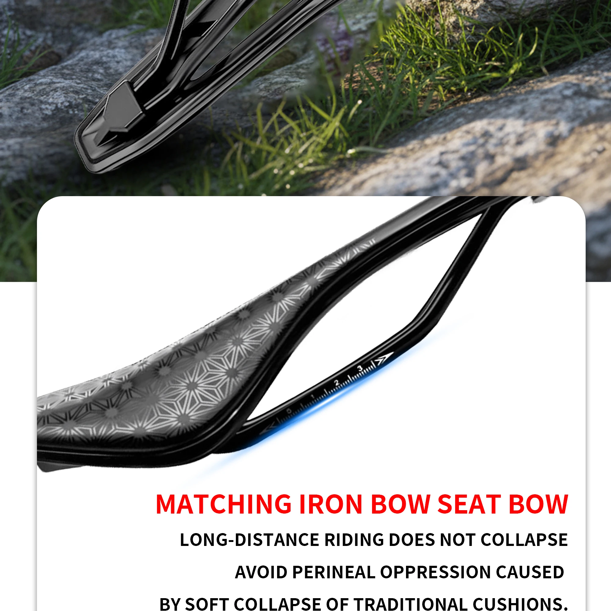 Plselis Lightweight Road Bicycle Saddle Cushion Hollow Breathable Design 280g Racing Bike Accessory