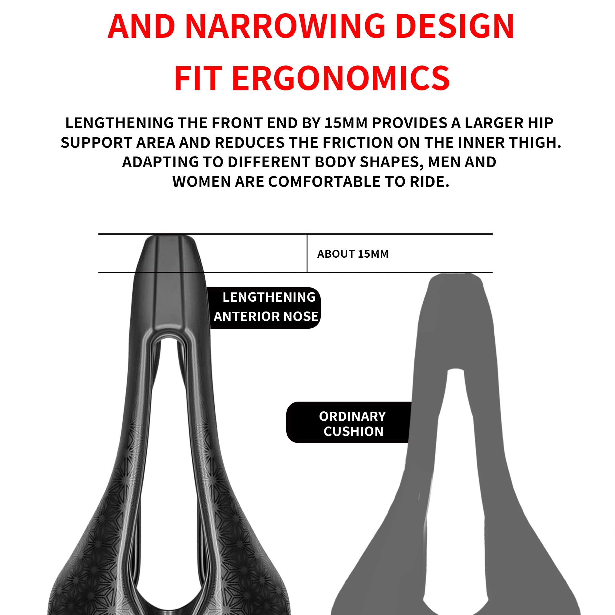 Plselis Lightweight Road Bicycle Saddle Cushion Hollow Breathable Design 280g Racing Bike Accessory