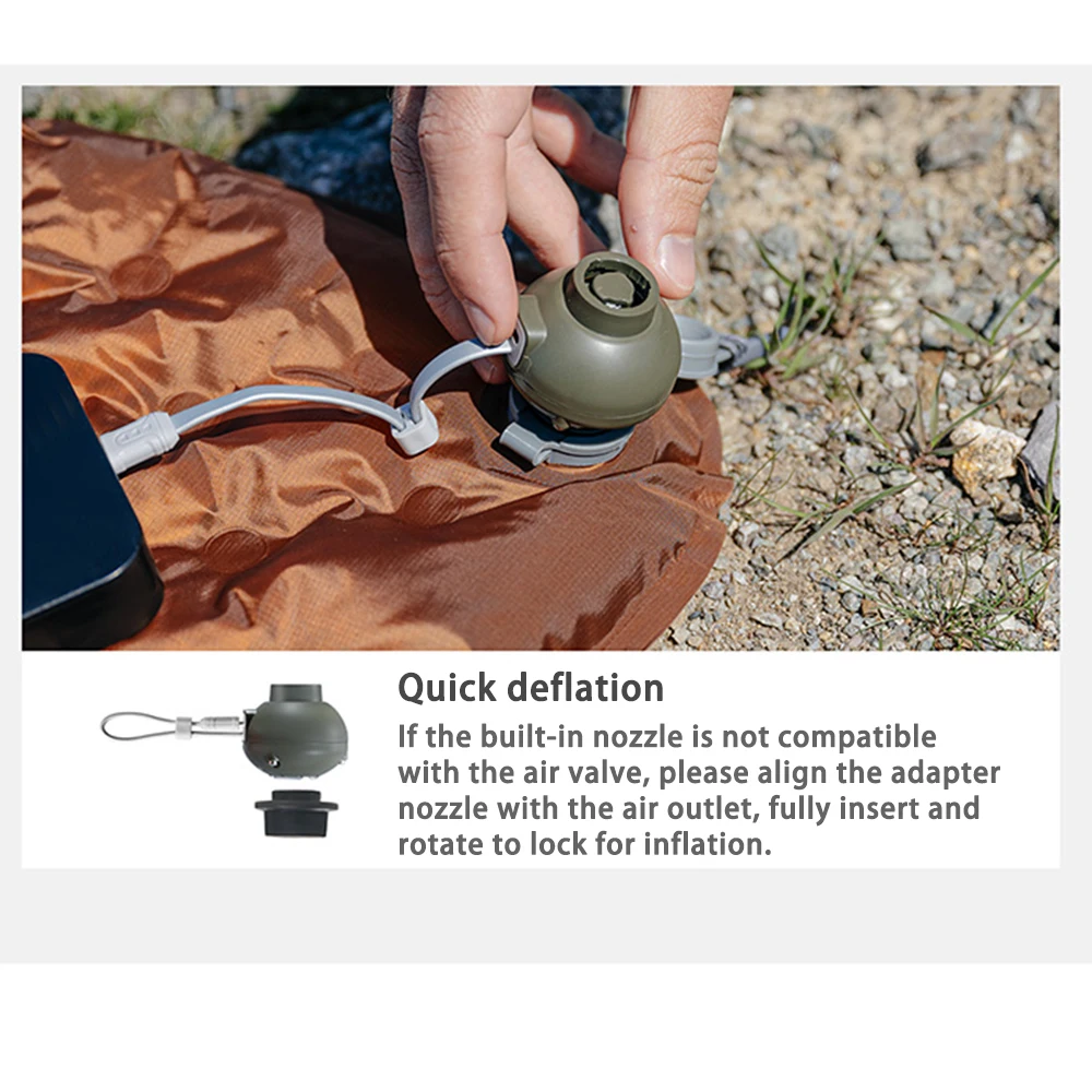 Naturehike Wind-nano Air Pump 3.5Kpa Ultralight For Outdoor Air Mattress Inflating Mat 8 Nozzles Pocket Camping Light Portable