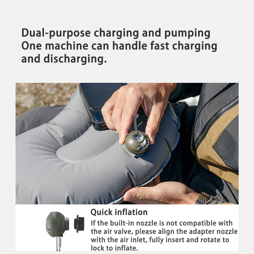 Naturehike Wind-nano Air Pump 3.5Kpa Ultralight For Outdoor Air Mattress Inflating Mat 8 Nozzles Pocket Camping Light Portable