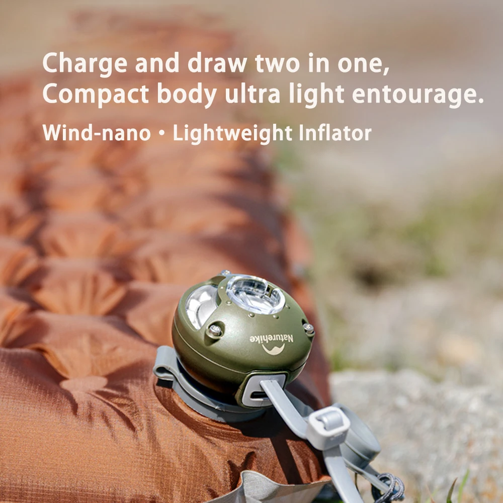 Naturehike Wind-nano Air Pump 3.5Kpa Ultralight For Outdoor Air Mattress Inflating Mat 8 Nozzles Pocket Camping Light Portable